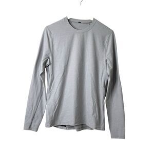 Lululemon Surge Warm  Long Sleeve Top Mens S Rulu Heather Gray Pocket Athleisure